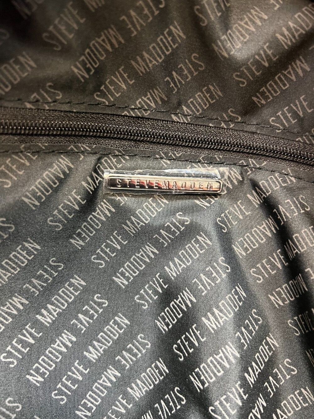 “Steve Madden Black Quilted Duffle Bag Shoulder Handbag Travel Gym Tote” - Picture 9 of 9